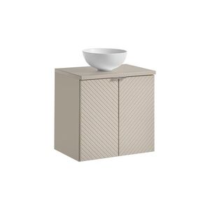 Imagine Set mobiler baie, dulap cu lavoar, 60 cm D Un Domi, Viva Cashmere, Comad, MDF/PAL laminat, casmir mat