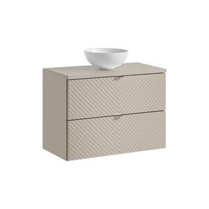Imagine Set mobiler baie, dulap cu lavoar, 80 cm S Un Domi, Viva Cashmere, Comad, MDF/PAL laminat, casmir mat