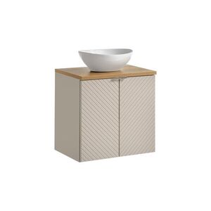 Imagine Set mobiler baie, dulap cu lavoar, 60 cm D Un Domi, Viva Cashmere Oak, Comad, MDF/PAL laminat, casmir mat