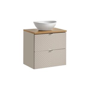 Imagine Set mobiler baie, dulap cu lavoar, 60 cm S Un Lola, Viva Cashmere Oak, Comad, MDF/PAL laminat, casmir mat