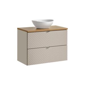 Imagine Set mobiler baie, dulap cu lavoar, 80 cm S Un Lola, Viva Cashmere Oak, Comad, MDF/PAL laminat, casmir mat