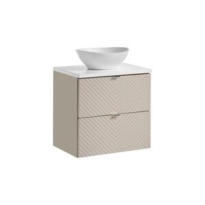 Imagine Set mobiler baie, dulap cu lavoar, 60 cm S Un Lola, Viva Cashmere White, Comad, MDF/PAL laminat, casmir mat