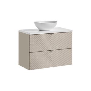 Imagine Set mobiler baie, dulap cu lavoar, 80 cm S Un Lola, Viva Cashmere White, Comad, MDF/PAL laminat, casmir mat
