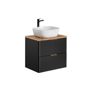 Imagine Set mobilier baie, dulap cu lavoar, 60 cm Wotan, Adel Black, Comad, MDF/PAL laminat, negru mat