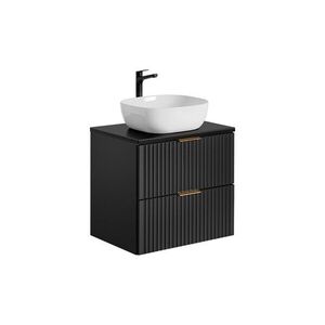 Imagine Set mobilier baie, dulap cu lavoar, 60 cm Smile, Adel Black, Comad, MDF/PAL laminat, negru mat