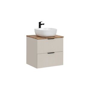 Imagine Set mobiler baie, dulap cu lavoar, 60 cm Wotan Smile, Adel Cashmere, Comad, MDF/PAL laminat, casmir mat