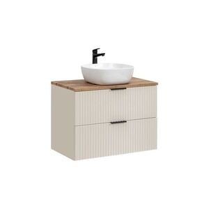 Imagine Set mobiler baie, dulap cu lavoar, 80 cm Wotan Smile, Adel Cashmere, Comad, MDF/PAL laminat, casmir mat