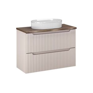 Imagine Set mobiler baie, dulap cu lavoar, 80 cm, Nova Cashmere Natural, Comad, MDF/PAL laminat, casmir mat