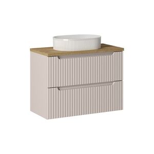 Imagine Set mobiler baie, dulap cu lavoar, 80 cm S Un Beyond, Nova Cashmere Oak, Comad, MDF/PAL laminat, casmir mat