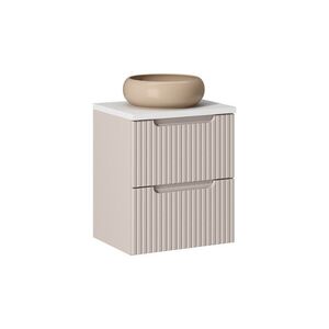 Imagine Set mobiler baie, dulap cu lavoar, 50 cm S Un Wik, Nova Cashmere White, Comad, MDF/PAL laminat, casmir mat
