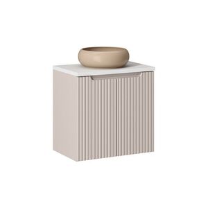 Imagine Set mobiler baie, dulap cu lavoar, 60 cm D Un Wik, Nova Cashmere White, Comad, MDF/PAL laminat, casmir mat