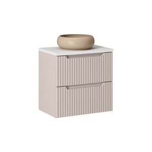 Imagine Set mobiler baie, dulap cu lavoar, 60 cm S Un Wik, Nova Cashmere White, Comad, MDF/PAL laminat, casmir mat