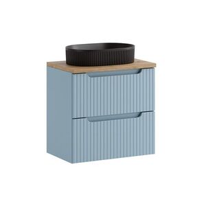 Imagine Set mobiler baie, dulap cu lavoar, 60 cm S Un Beyond, Nova Denim Oak, Comad, MDF/PAL laminat, denim
