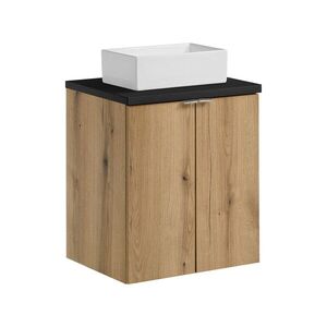 Imagine Set mobiler baie, dulap cu lavoar, 50 cm D Un Gaja, Nova Oak Black, Comad, MDF/PAL laminat, stejar coast evoke