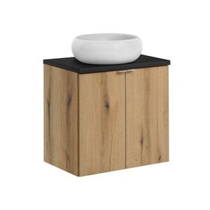 Imagine Set mobiler baie, dulap cu lavoar, 60 cm D Un Wik, Nova Oak Black, Comad, MDF/PAL laminat, stejar coast evoke