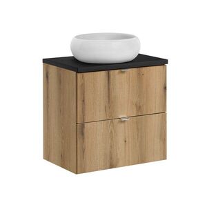 Imagine Set mobiler baie, dulap cu lavoar, 60 cm S Un Wiki, Nova Oak Black, Comad, MDF/PAL laminat, stejar coast evoke