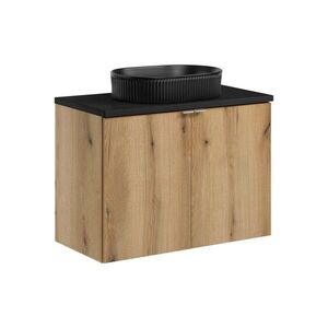 Imagine Set mobiler baie, dulap cu lavoar, 80 cm D Un Beyond, Nova Oak Black, Comad, MDF/PAL laminat, stejar coast evoke