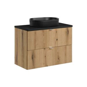 Imagine Set mobiler baie, dulap cu lavoar, 80 cm S Un Beyond, Nova Oak Black, Comad, MDF/PAL laminat, stejar coast evoke