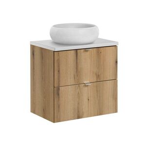 Imagine Set mobiler baie, dulap cu lavoar, 60 cm S Un Wik, Nova Oak White, Comad, MDF/PAL laminat, stejar coast evoke