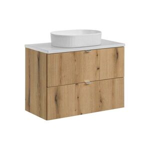 Imagine Set mobiler baie, dulap cu lavoar, 80 cm S Un Beyond, Nova Oak White, Comad, MDF/PAL laminat, stejar coast evoke