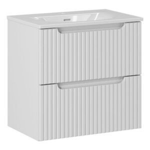 Imagine Set dulap de baie cu lavoar, 60 cm S Sky, Nova White, Comad, MDF/PAL laminat, alb mat