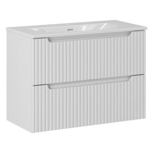 Imagine Set dulap de baie cu lavoar, 80 cm S Sky, Nova White, Comad, MDF/PAL laminat, alb mat