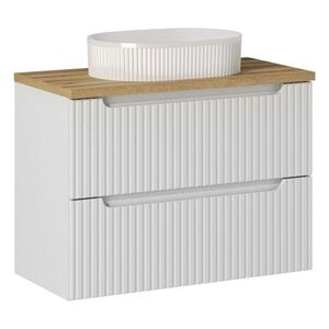 Imagine Set mobiler baie, dulap cu lavoar, 80 cm S Un Beyond, Nova White, Comad, MDF/PAL laminat, alb mat