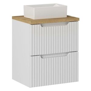 Imagine Set mobiler baie, dulap cu lavoar, 50 cm S Un Gaja, Nova White Oak, Comad, MDF/PAL laminat, alb mat