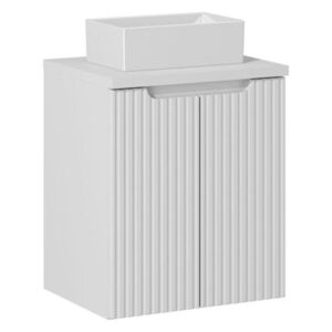 Imagine Set mobiler baie, dulap cu lavoar, 50 cm D Un Gaja, Nova White, Comad, MDF/PAL laminat, alb mat