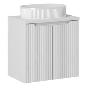 Imagine Set mobilier baie, dulap cu lavoar, 60 cm D Un Beyond, Nova White, Comad, MDF/PAL laminat, alb mat