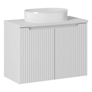 Imagine Set mobiler baie, dulap cu lavoar, 80 cm D Un Beyond, Nova White, Comad, MDF/PAL laminat, alb mat