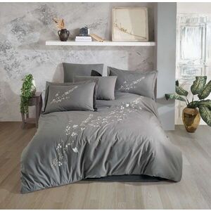 Imagine Lenjerie de pat dubla din poplin brodat, L'essentiel Maison, Vera, Gri