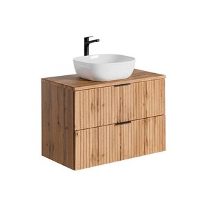 Imagine Set mobiler baie, dulap cu lavoar, 80 cm Smile, Adel Oak, Comad, MDF/PAL laminat, stejar wotan