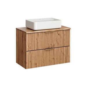 Imagine Set mobiler baie, dulap cu lavoar, 80 cm Wotan, Adel Oak, Comad, MDF/PAL laminat, stejar wotan