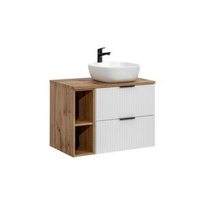 Imagine Set mobiler baie, dulap cu lavoar, 80 cm Wotan, Adel White, Comad, MDF/PAL laminat, alb mat