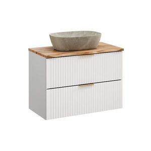 Imagine Set mobiler baie, dulap cu lavoar, 80 cm Wotan Anna, Adel White, Comad, MDF/PAL laminat, alb mat