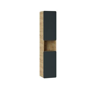Imagine Dulap inalt cu usi, cu fixare pe perete, Aruba Cosmos, Comad, 35x32x170 cm, MDF/PAL laminat, gri/stejar craft gold