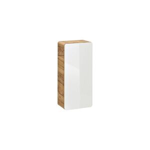 Imagine Dulapior cu 1 usa, cu fixare pe perete , Aruba White, Comad, 35x22x75 cm, MDF/PAL laminat, alb lucios/stejar craft gold