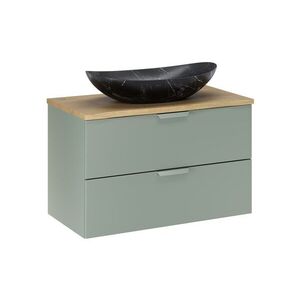 Imagine Set mobiler baie, dulap cu lavoar, 80 cm, Aster Green Cremona, Comad, MDF/PAL laminat, verde mat