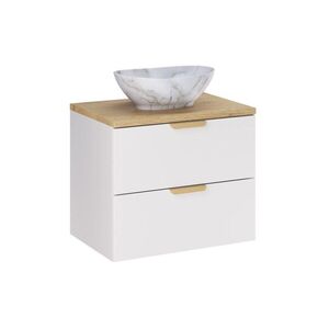 Imagine Set mobiler baie, dulap cu lavoar, 60 cm, Aster White Cremona, Comad, MDF/PAL laminat, alb mat