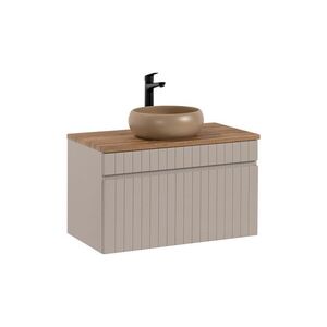 Imagine Set mobiler baie, dulap cu lavoar, 80 cm Wiki, Iconic Cashmere, Comad, MDF/PAL laminat, casmir mat