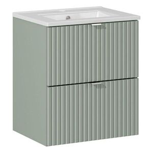 Imagine Set dulap de baie cu lavoar, 50 cm S Dance, Line Reed Green, Comad, MDF/PAL laminat, verde reed