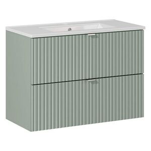Imagine Set dulap de baie cu lavoar, 80 cm S Dance, Line Reed Green, Comad, MDF/PAL laminat, verde reed