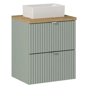 Imagine Set mobiler baie, dulap cu lavoar, 50 cm, Line Reed Green Oak, Comad, MDF/PAL laminat, verde reed