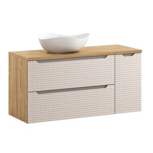 Imagine Set mobilier baie, dulap dublu cu lavoar, 90 cm Cloud, Luxor Beige, Comad, MDF/PAL laminat, stejar
