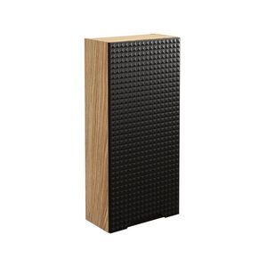 Imagine Dulap suspendat cu 1 usa, Luxor Black, Comad, 35x19x75 cm, MDF/PAL laminat, negru mat/stejar
