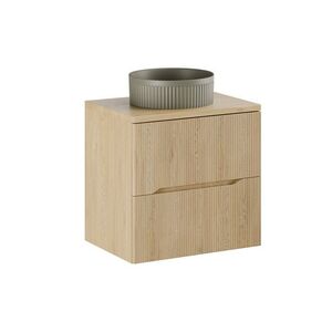 Imagine Set mobiler baie, dulap cu lavoar, 60 cm Beyond, Nordic Cremona, Comad, MDF/PAL laminat, stejar cremona