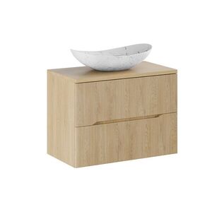 Imagine Set mobiler baie, dulap cu lavoar, 80 cm Lena, Nordic Cremona, Comad, MDF/PAL laminat, stejar cremona