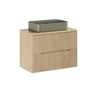 Imagine Set mobiler baie, dulap cu lavoar, 80 cm Trust, Nordic Cremona, Comad, MDF/PAL laminat, stejar cremona