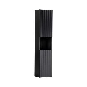 Imagine Dulap inalt cu usi, cu fixare pe perete, Nova Black, Comad, 30x25x140 cm, MDF/PAL laminat, negru mat